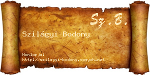 Szilágyi Bodony névjegykártya